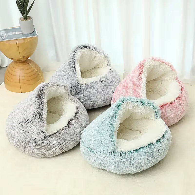 Cozy 2-in-1 Plush Cat Bed