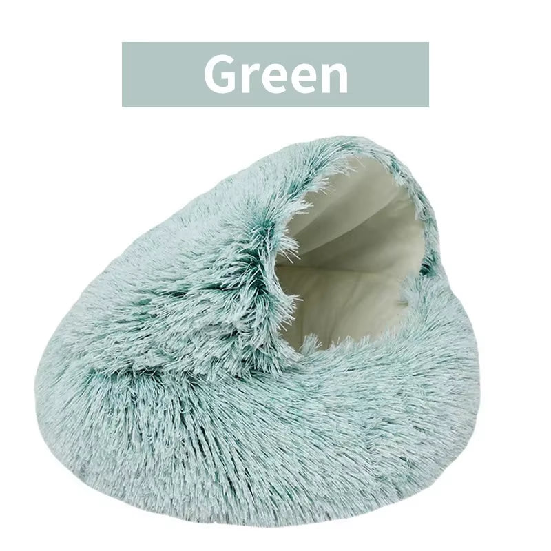 Cozy 2-in-1 Plush Cat Bed