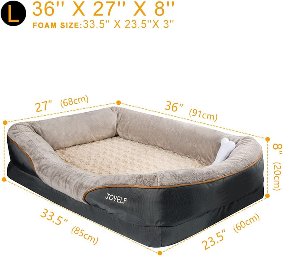 Orthopedic memory foam dog bed side view
