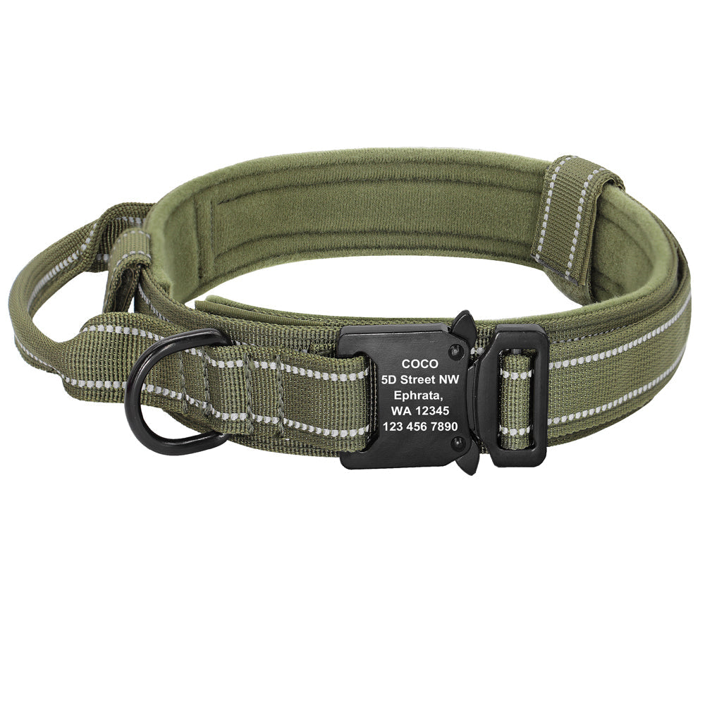 Reflective nylon dog collar color options