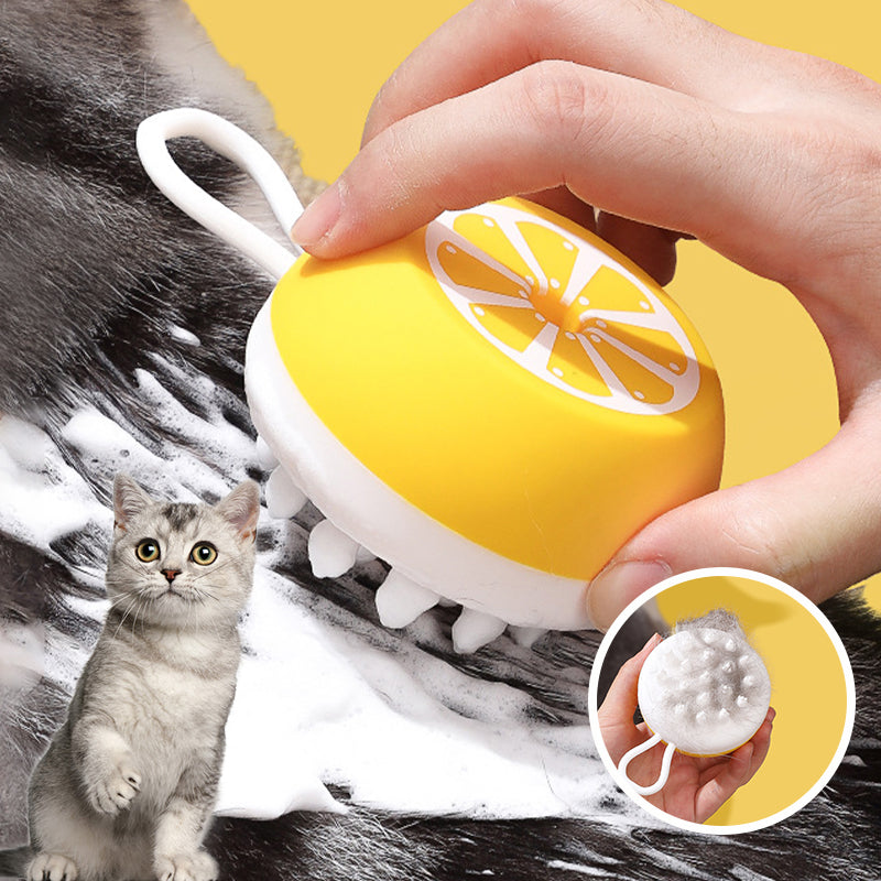 2-in-1 silicone pet bath and massage brush