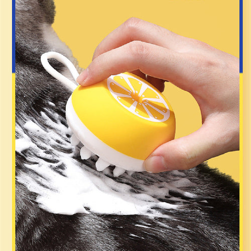Silicone pet bath and massage brush detail