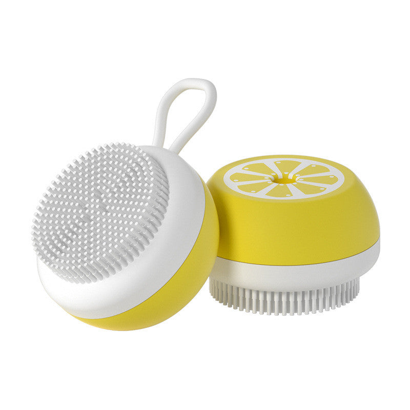 Silicone pet bath and massage brush massage head