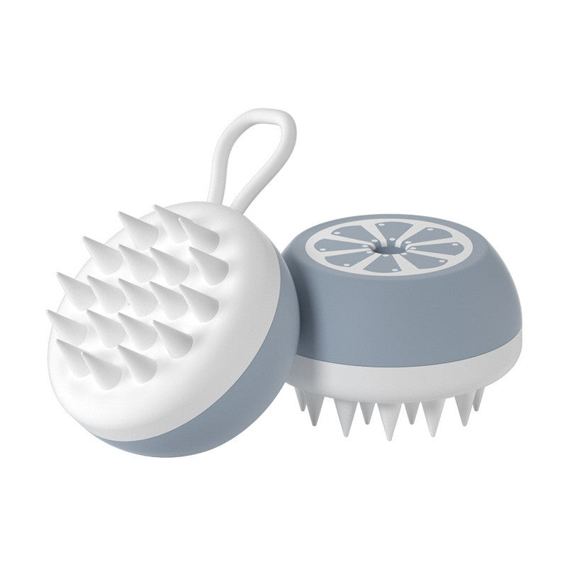 Silicone pet bath and massage brush side view