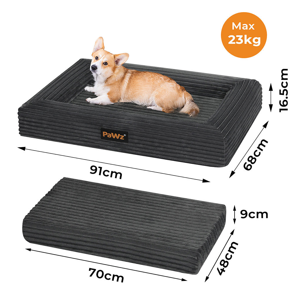 PaWz orthopedic dog bed grey detail